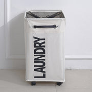 Wide Laundry Bag with Wheels - Beige