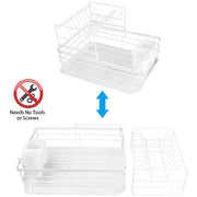 Double Layer Dish Rack Organizer - White