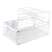 Double Layer Dish Rack Organizer - White