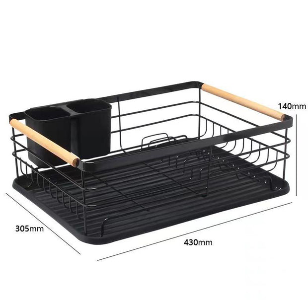 Single Layer Dish Rack Organizer - Black