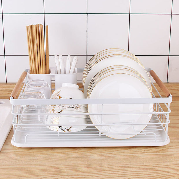 Single Layer Dish Rack Organizer - White