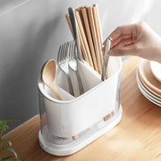 3 Compartments Utensil Holder - White