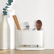 3 Compartments Utensil Holder - White